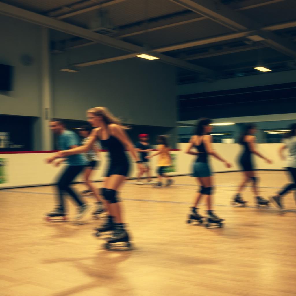 Patineurs sur la piste du club ERAGE